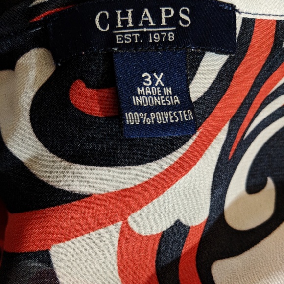 Dressy Semi-Sheer Tunic Drawstring Waist 3X Chaps - Picture 5 of 5